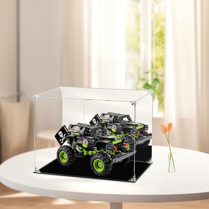 Acrylic Display Case Clear Action Figure Display Case with Mirrored Back, Dustproof Storage Display Box Alternative Glass Case for Collectibles Figures Models Doll Toys (15.7x12x12 inch, 40x30x30cm)