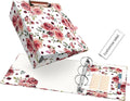 EYROZILL Mini Binder 3 Ring 2 Inch for 5.5" x 8.5" Paper with 5-Tab Dividers, A5 Binders with Clipboard for School Office Supplies and Home, Rose