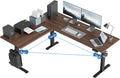 Agilestic 73 x 61 Inch L Shaped Electric Standing Desk, Dark Walnut | Tripple Motor, Corner Desk, Ample Workspace, Memory Presets, Hooks, Stable Steel Frame, 265 lbs, Splice Board