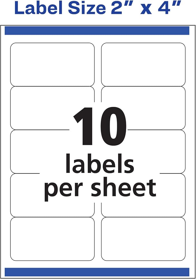 Avery® Repositionable Shipping Labels for Laser Printers 2 x 4, Box of 1,000 (55163)