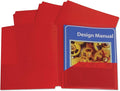 Two-Pocket Poly Portfolios with Three-Hole Punch, Red, Box of 25