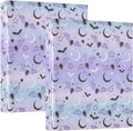 3 Ring Binder 1.5 in Recipe Binders 2 Pcs Pastel Goth Bat | Decorative Client Records with Clip 3 Clear Interior Pockets for 200 Sheets Letter-Size(11" x 8.5") Paper PVC Cover Folder