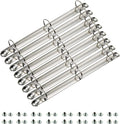 8 Pack Letter Size Ring Binder Mechanism, Metal 3 Ring Binders Ring Replacement Kit, Loose Leaf Binding Spines Combs for Organizers DIY Planners(Silver)