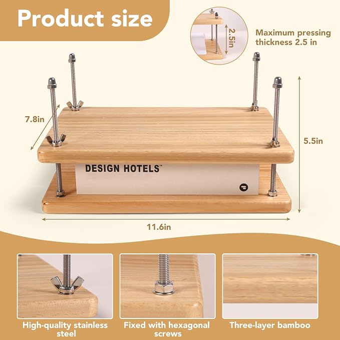 MAKEASY 50Pcs Book Binding Kits with Book Press (11.6x7.8in), DIY Bookbinding Kit with Waxed Thread, Needles, Bone Folder, Scissors & Bookbinding Supplies for Beginners & Professionals