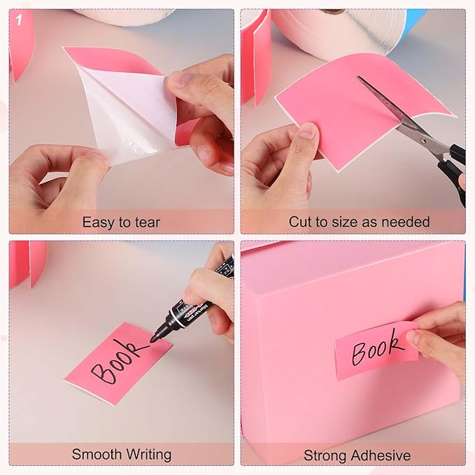PATIKIL 1000Pcs Colored Coding Labels Stickers, 5x3 Inch Rectangle Inventory Stickers Self Adhesive Tags for Office Business Inventory Management Product Labeling Home Decor, Blue