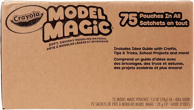 Crayola Model Magic - White (75ct), 1oz Modeling Air Dry Clay Alternative, Teacher Classroom Must Haves, Bulk School Supplies for Kids, 3+ | Teacher Classroom Must Haves, Bulk School Supplies for Kids, Arts & Crafts for Kids, Ages 3+