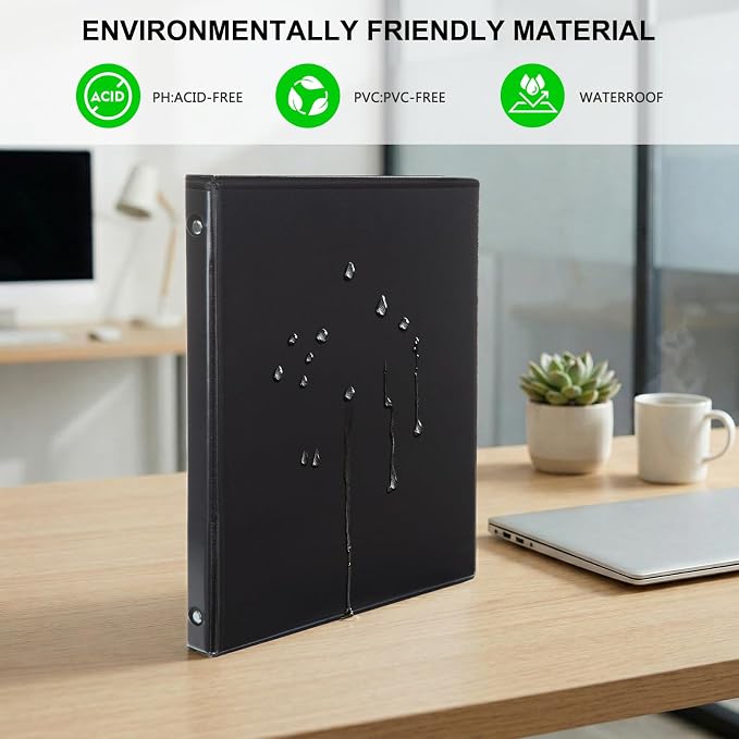 Customizable Round Ring Binder, 0.5 Inch 3 Ring Binder, Minimalist PVC-Free Binder with Clear View Cover, Lay-Flat Design for Lightweight Daily Organization at Home, School & Office