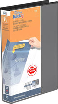 QuickFit Single Heavy-Duty 8 1/2" x 14" Portrait Legal Binder, 3-Ring Binder, D Ring, Made in Canada, 1.5 Inches