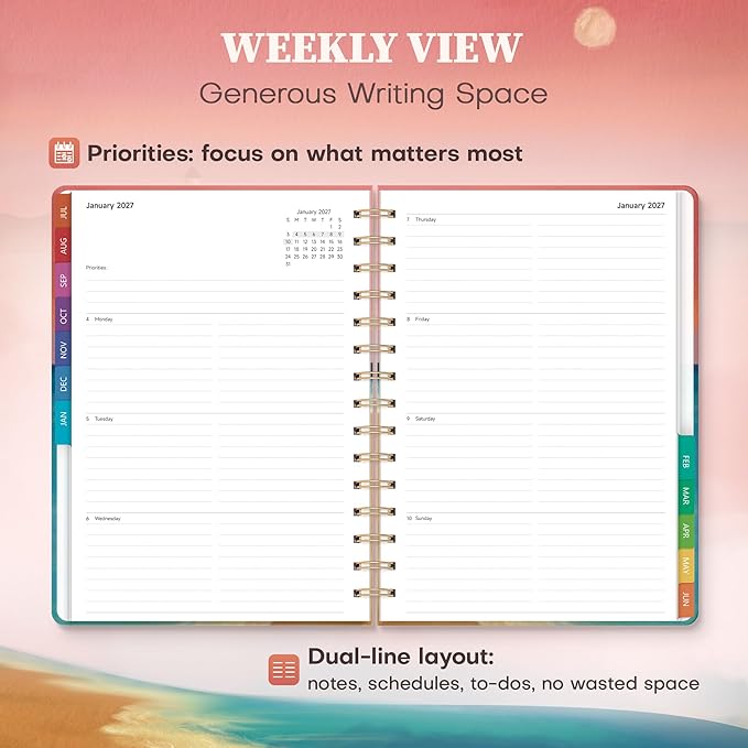 Planner 2026-2027 Weekly & Monthly Academic Planner, 6" x 8.3"