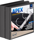 2 Pack of 2.5” Smooth Opening Angle D-Ring View Black Binders, Professional Presentation Folder for Standard Pages with Inside Pockets, and Customizable Clear View Binder PVC-Free