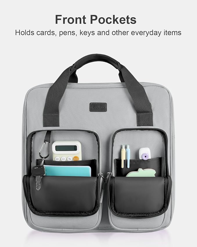 3 Inch Zipper Binder 3 Ring with Shoulder Strap & Multi-Pocket | Binder with Zipper Holds Up to 700 Sheets for Office School, Compatible with 13” MacBook Laptop ipad, Grey
