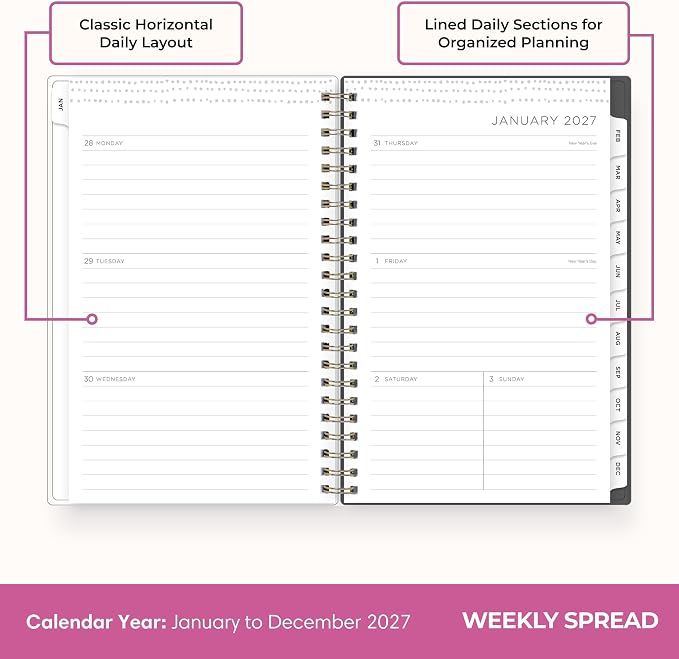 Blue Sky 2027 Weekly & Monthly Planner Calendar, 5"x8", Midnight Garden