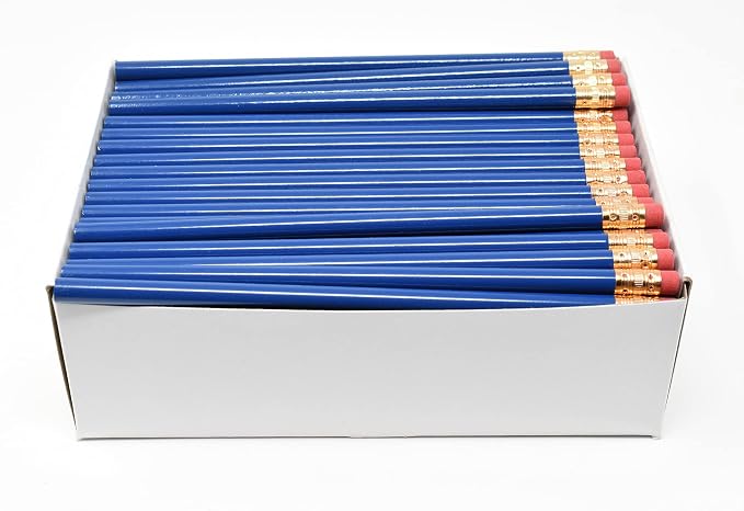 Pencil Guy Blank Round Pencils, Medium Blue, 1000 to a box
