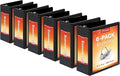 Cardinal Economy 3-Ring Binders, 4", Slant-D Rings, Holds 835 Sheets, ClearVue Presentation View, Non-Stick, Black, Case of 6 (90780)