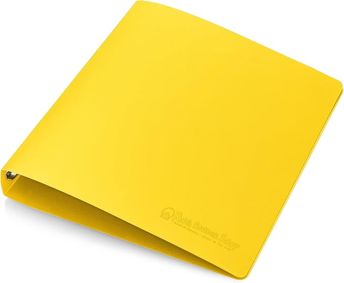 Premium Economy 3 Ring Binder, 1 Inch Pull-Open Round Rings, Holds 175 Sheets, Flexible, Lightweight, 4-Pack, Side Opening, Yellow