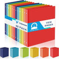 Fulmoon 48 Pack 3 Ring Plastic Binders 1 Inch Bulk with 2 Pockets, Flexible Binder Loose Leaf Hardcover, Fit 12" x 10" US Letter Size Paper, for School Office Home, 6 Colors(Vibrant)