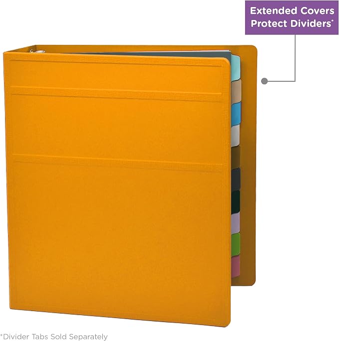 Carstens 3-Inch Heavy Duty 3-Ring Binder - Side Opening, Mango, Durable Plastic, Precision No-Gap Rings, Waterproof Cover, No Pockets, Holds 400 US Letter Sheets, BPA-Free, Made in USA (1736-00-3R)