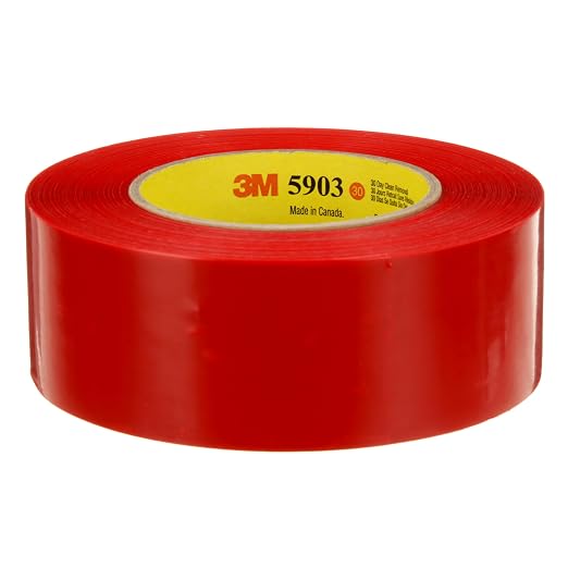 3M Outdoor Masking Poly Tape 5903, Red, 1.88 in x 60 yd, 7.5 mil, 1 Roll | Exterior Water Resistant Tape