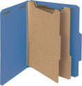 Smead Value Filing 100% Recycled Pressboard Classification File Folder, 2 Dividers, 2" Expansion, Letter Size, Dark Blue, 10 per Box