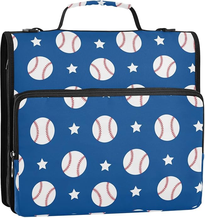 Zipper Binder Bag 3 Ring File Folder Portfolio Organizer Zippered Binder Bags with Strap Fits Laptop Women Men