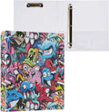 Graffiti Monster Binder 1.5 Inch Binder with Clipboard&Pockets, Hip Hop Monkey Hardcover Binders 3 Ring, Cool Heavy Duty Large File Folder for Office School Supplies - Holds 200 Sheets, 2 Pack