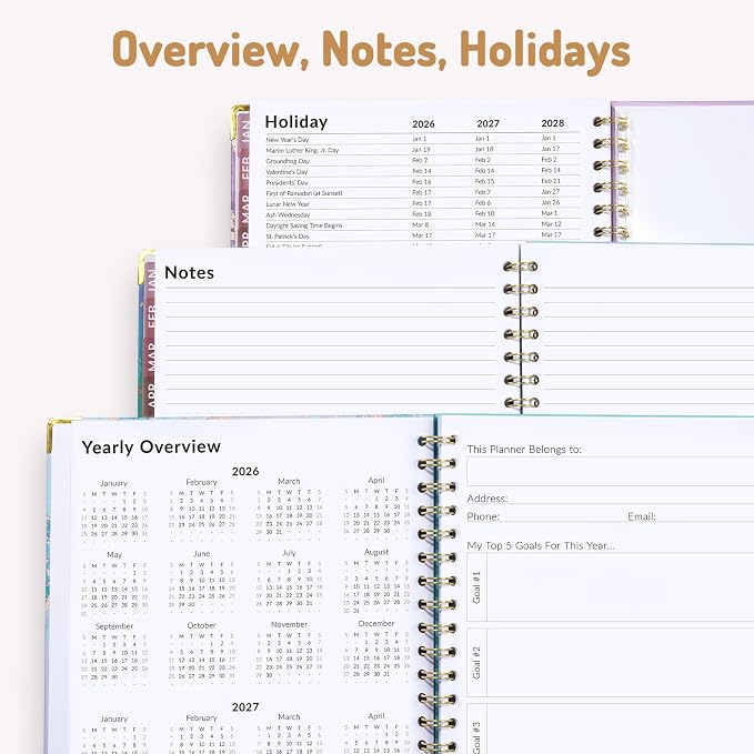 Forvencer 2026 Planner, Weekly and Monthly Calendar Planner for Women | Jan 2026 - Dec 2026, 8.5x11", Hardcover Planning Agenda book, Cute Journal Organizer Notebook for Office School
