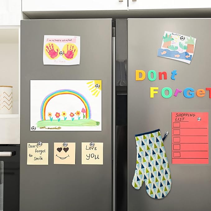 LOVIMAG Fridge Magnets 40Pcs Refrigerator Whiteboard Small Strong Magnet Classroom Kitchen Accessories Decorative Locker Set Decor Must Haves Office Calendar Refrigerador Magnetic Cute Crafts Silver