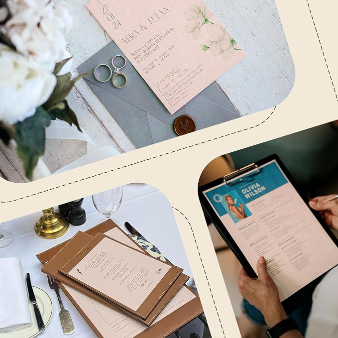 100 Sheets Light Pink Parchment Cardstock Paper 8.5 x 11, 65lb Cardstock | Goefun 180 gsm Pink Parchment Paper Sheets, Certificate Cardstock for Valentines Day, Wedding Invitations, Crafts