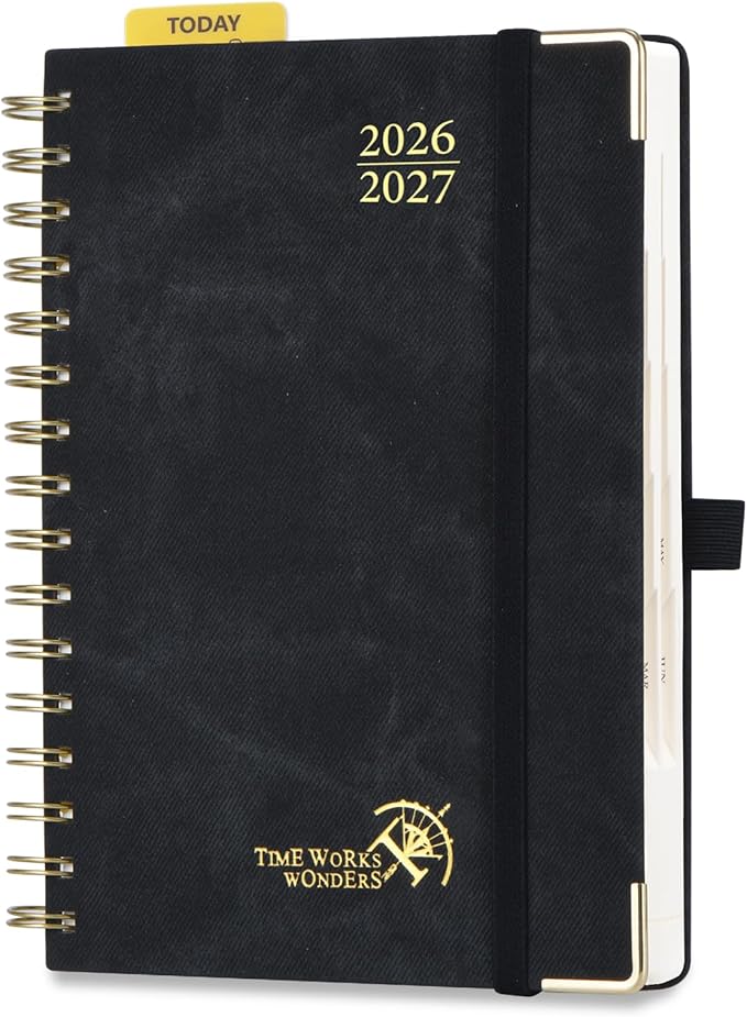 POPRUN Daily Planner 2026-2027 One Page Per Day, Calendar Book 6" x 8.5"