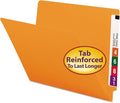 Smead End Tab File Folder, Shelf-Master Reinforced Straight-Cut Tab, Letter Size, Orange, 100 per Box (25510)