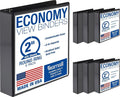 Samsill 2 Inch 3 Ring Binders, Economy Round Ring, Clear View Cover, 425 Sheet Capacity - for School, Home, Office - Black, 6 Pack