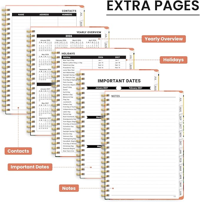 Planner 2026-2027, Academic Year Monthly & Weekly Planner Caledndar, July 2026 - June 2027, Hardcover Large Planning Agenda Book with Tabs for School Office Supplies, 8.5" x 11" - Creative Corner