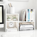 Jerry & Maggie - Desktop Organizer Office Storage Rack Adjustable Wood Display Shelf | Birthday Gifts - Toy - Home Decor | - Free Style Rotation Display - True Natural Stand Shelf (White) | Wooden Desk Organizer, Cute Dorm & Cubicle Decor. Stores Makeu...