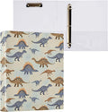 Dinosaur Doodle Pattern Round Ring Binders 1.5 Inch Galaxy Space Blue 3 Ring Clipboard Binder for Office School Work Supplies File Folder Document 200 Sheet Capacity Easy Open