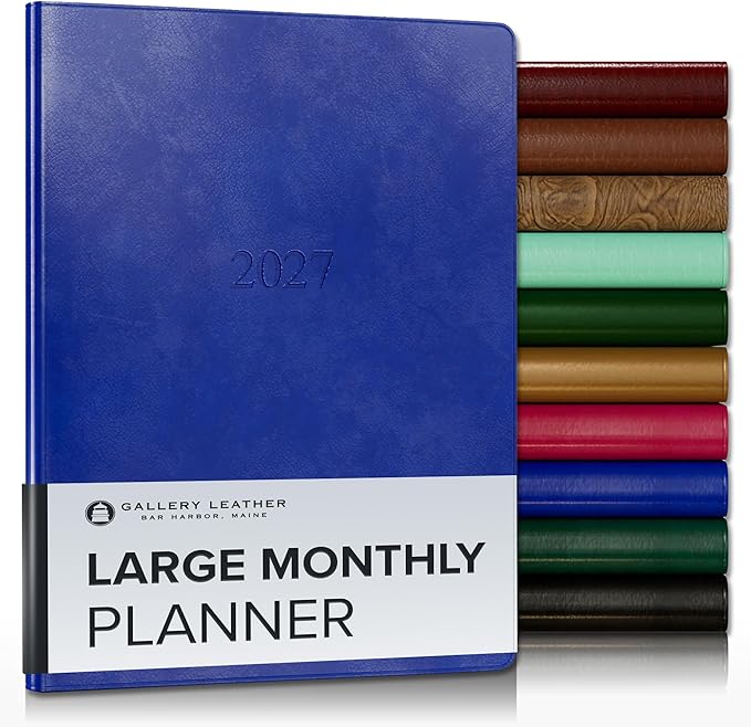 Gallery Leather Large Monthly Planner 2026-2027 Acadia Malibu