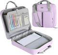 3 Inch Zipper Binder 3 Ring with Shoulder Strap & Multi-Pocket | Binder with Zipper Holds Up to 700 Sheets for Office School, Compatible with 13” MacBook Laptop ipad, Purple