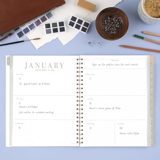 Mead Cambridge 2027 Planner, Weekly & Monthly, 8.5" x 11", Leah Bisch, Peony Garden (LB57-905-27)