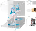 Clear Acrylic Display Case with Mirrored Back and Base, UV Protected Acrylic Box with Magnetic Door, Dustproof Display Box Showcase for Collectibles, Figures, Models, Toys (8x8x10inch)