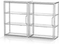3 Tiers Clear Display Case for Figures Collectibles 2 Pack Wall Mounted Hobby Figurine Display Case, Display Box for Action Figures, Car Model, Funko