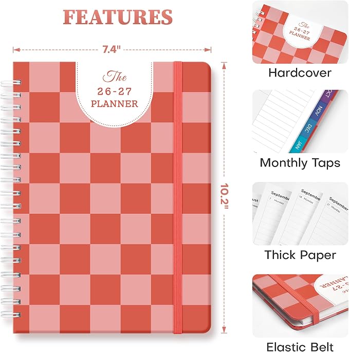 Planner 2026-2027 Weekly & Monthly Academic Planner, 7.4" x 10.2"