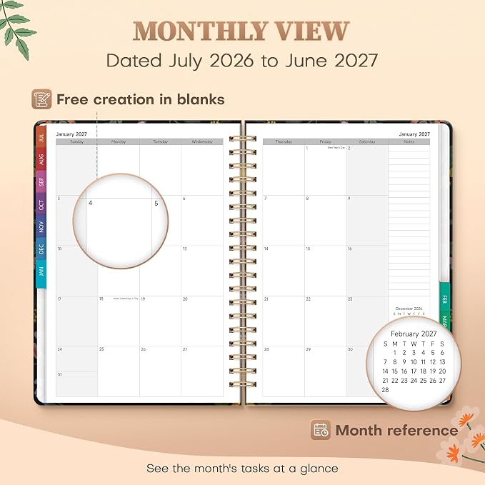 Planner 2026-2027 Weekly & Monthly Academic Planner, 7.4" x 10.2"