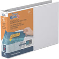 QuickFit Landscape 3 Ring Legal Binder, Heavy-Duty Round-Ring Binder with Clear-View Cover, 8.5" x 11", Round Ring,1.5 Inch, White
