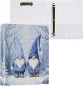 Blue Gnomes Farmhouse Winter Binder 3 Ring 1.5 Inch Binder with Clipboard&Pockets, Hardcover Binders Heavy Duty Large File Folder for Office School Supplies - Holds 200 Sheets