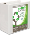 Samsill Plant-Based 5 Inch Durable D- Ring, View Binder, Eco-Friendly, USDA Certified Biobased, White