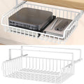 ENONCI Under Desk Storage Drawer Slide Out No Drill Metal Cabinet | Shelf Storage Basket Cabinet, Under Table Drawer Organizer for Office, Home, Workspace, Cabinet