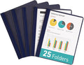 Avery® Durable Clear Front Report Covers, 3 Double-Prong Fasteners, Holds up to 25 Sheets, 25 Blue Covers (47961)