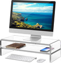 Egchi Acrylic Monitor Stand,2 Tiers Computer Monitor Riser(18x8x5.5 inches),Computer Stand/Monitor Riser for Office,School,Home,Laptop Stand Desktop Stand for Keyboard Storage&Printer TV Screen | Computer Stand, Monitor Riser, for Office,School,Home,La...