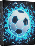 3 Ring Binder 3D Soccer Football Blue 1.5" Round Ring Binders View Binder with 200 Sheet for Kids School Supplies Women Men Office, 1 Pack