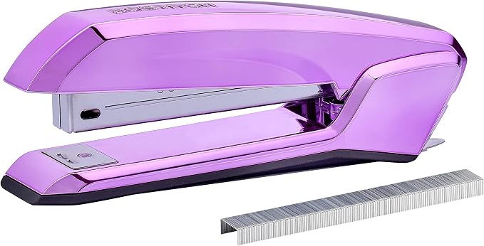 Bostitch Office Ascend 3 in 1 Stapler, 20 Sheet Capacity, Integrated Remover & Staple Storage, 420 Staples Included, Lightweight, Metallic Purple