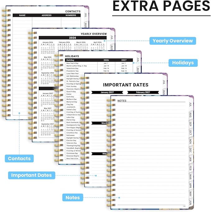 ZOTIA Planner 2026-2027, Jul 2026-Jun 2027 Weekly & Monthly Calendar
